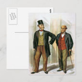 "Two Victoriaans Gentlemen" Vintage Briefkaart (Voorkant / Achterkant)