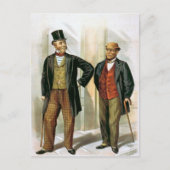 "Two Victoriaans Gentlemen" Vintage Briefkaart (Voorkant)
