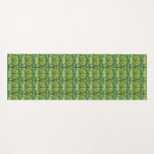 Two views of a green and yellow patterned tile  yogamat (Voorkant (horizontaal))
