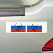 TWO Vladimir Poetin/Russische vlag Bumpersticker (Op auto)