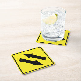 Two Way Traffic Sign Paper Onderzetter