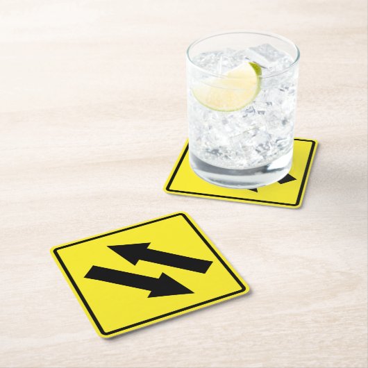Two Way Traffic Sign Paper Onderzetter (Insitu)