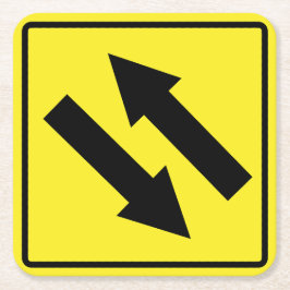 Two Way Traffic Sign Paper Onderzetter