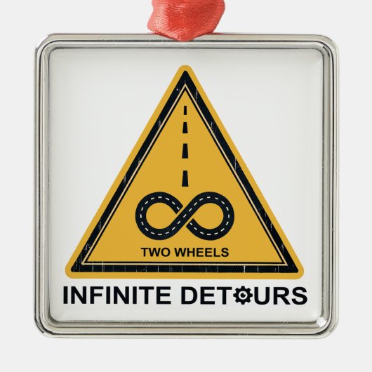 Two Wheels Infinite Detours Cycling Metalen Ornament (Voorkant)