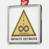 Two Wheels Infinite Detours Cycling Metalen Ornament (Links)