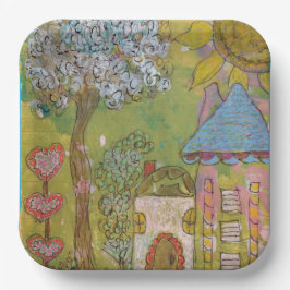 Two Whimsical Houses Papieren Bordje