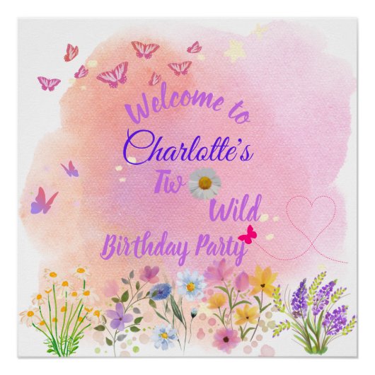 "Two Wild" 2e verjaardagsfeest welkomstbord Perfect Poster (Voorkant)
