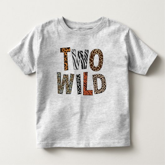 Two Wild 2nd Birthday Two Years Old Animal Print Kinder Shirts (Voorkant)