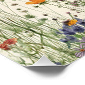 Two Wild Birthday - Boho Cream Wildflower Poster (Hoek)