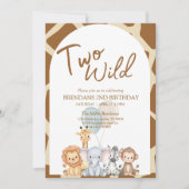 Two Wild Birthday Invitation  Kaart (Voorkant)
