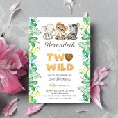 Two Wild Girl Uitnodiging voor 2e verjaardagsfeest