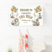 Two wild jungle safari 2nd birthday Banner (Insitu)