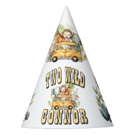 Two Wild Jungle Safari 2nd Birthday Party Hat Feesthoedjes