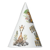 Two Wild Jungle Safari 2nd Birthday Party Hat Feesthoedjes (Links)
