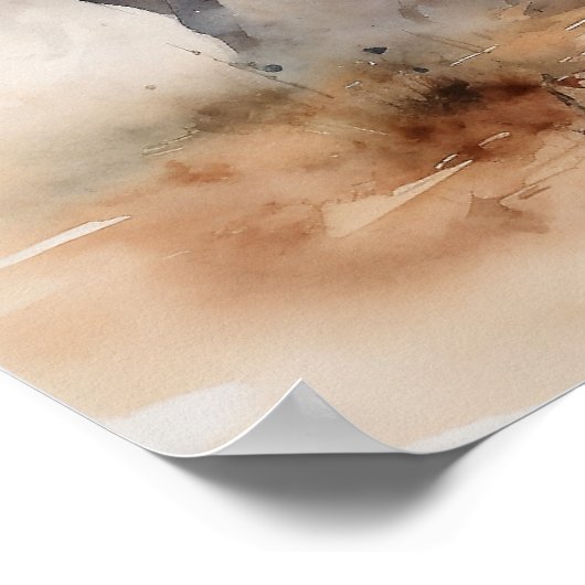 “Two Wild Mustangs” Stof Westers Waterverf Poster (Hoek)