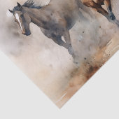 "Two Wild Mustangs" Stoffige Westerne aquarel Tissuepapier (Detail)