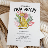 Two Wild Party Animals Cheetah Kids Birthday Party Kaart