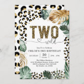 Two Wild Party Animals Leopard 2nd Birthday Kaart (Voorkant / Achterkant)