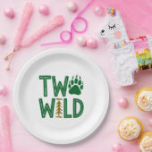 Two Wild – Rustic Woody Tweede Verjaardag Papieren Bordje (Feest)