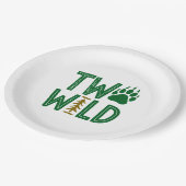 Two Wild – Rustic Woody Tweede Verjaardag Papieren Bordje (Gekanteld)