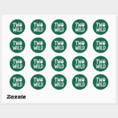 Two Wild – Rustic Woody Tweede Verjaardag Ronde Sticker (Vel)