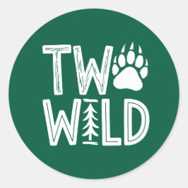 Two Wild – Rustic Woody Tweede Verjaardag Ronde Sticker