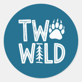 Two Wild – Rustic Woody Tweede Verjaardag Ronde Sticker