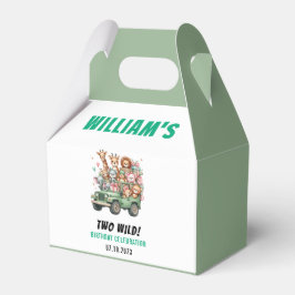 Two Wild Safari Animal 2nd Birthday Party Bedankdoosjes