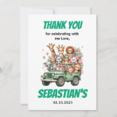 Two Wild Safari Animal 2nd Birthday Party Bedankkaart (Voorkant)