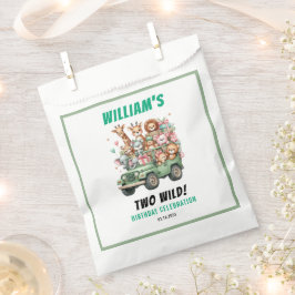 Two Wild Safari Animal 2nd Birthday Party Bedankzakje