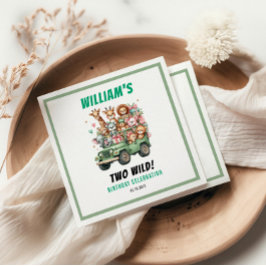 Two Wild Safari Animal 2nd Birthday Party Servet