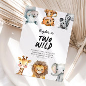Two Wild Safari Animals 2nd Birthday Kaart