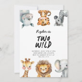 Two Wild Safari Animals 2nd Birthday Kaart (Voorkant)