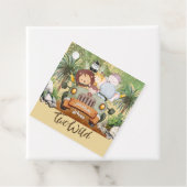Two Wild Safari Animals Driving Car 2nd Birthday  Bedankjes Labels (In situ)