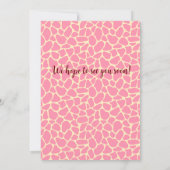 Two Wild Safari Animals  Giraf Girl Pink 2nd Bday Kaart (Achterkant)