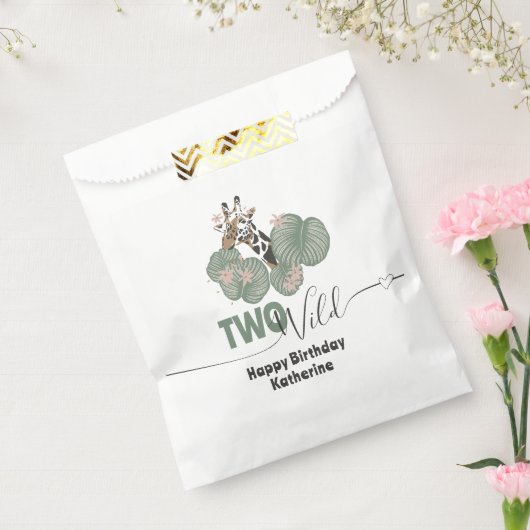 Two Wild Tropical Giraffe Animal Birthday Party Bedankzakje (Gezegeld)