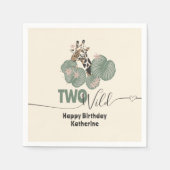 Two Wild Tropical Giraffe Animal Birthday Party  Servet (Voorkant)