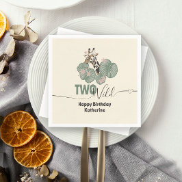 Two Wild Tropical Giraffe Animal Birthday Party Servet
