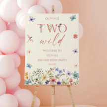 Two Wild Wildflower Birthday Party Welcome Sign