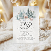 Two Wild Winter Woodland Animals 2nd Birthday Kaart