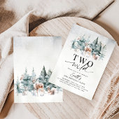 Two Wild Winter Woodland Animals 2nd Birthday Kaart