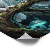 Two wise, ancient white blue owls poster (Hoek)