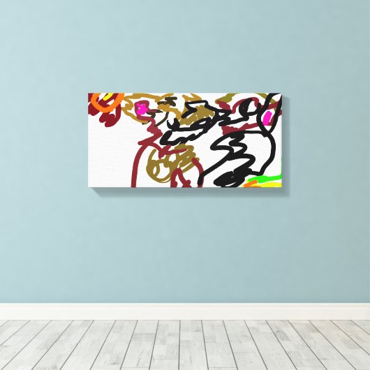 Two wolves Autumn Canvas Afdruk (Insitu (Houten vloer))