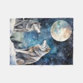 Two Wolves in Winter Fleece Deken (Voorkant (Horizontaal))