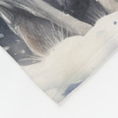 Two Wolves in Winter Fleece Deken (Hoek)
