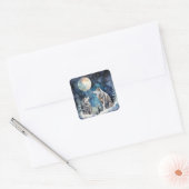 Two Wolves in Winter Vierkante Sticker (Envelop)
