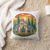 Two wolves kussen (Deken)