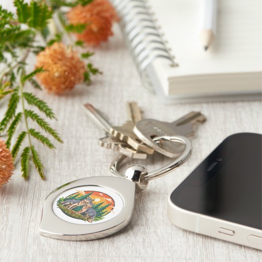 Two wolves sleutelhanger (Zijkant)