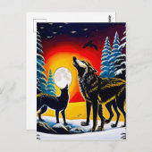 Two Wolves Wall Art Printable Home                 Briefkaart (Voorkant / Achterkant)