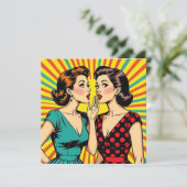 Two Woman Gossiping Telling Secrets Pop Art (Staand voorkant)